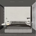Modern Bedroom Interior Design With Comfortable Bed Natural Light Curtains And Nightstand