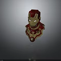 Iron Man Helmet And Chest Plate With Red Gold Color And Glowing Eyes Design