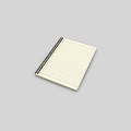 Simple Lined Spiral Bound Notebook with White Pages on Gray Background