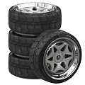 Stacked Car Tires With Alloy Wheels And Tread Design For Automotive Use