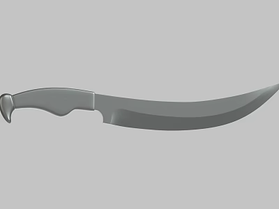 Curved Blade Tactical Knife With Ergonomic Handle And Sharp Edge 3d model