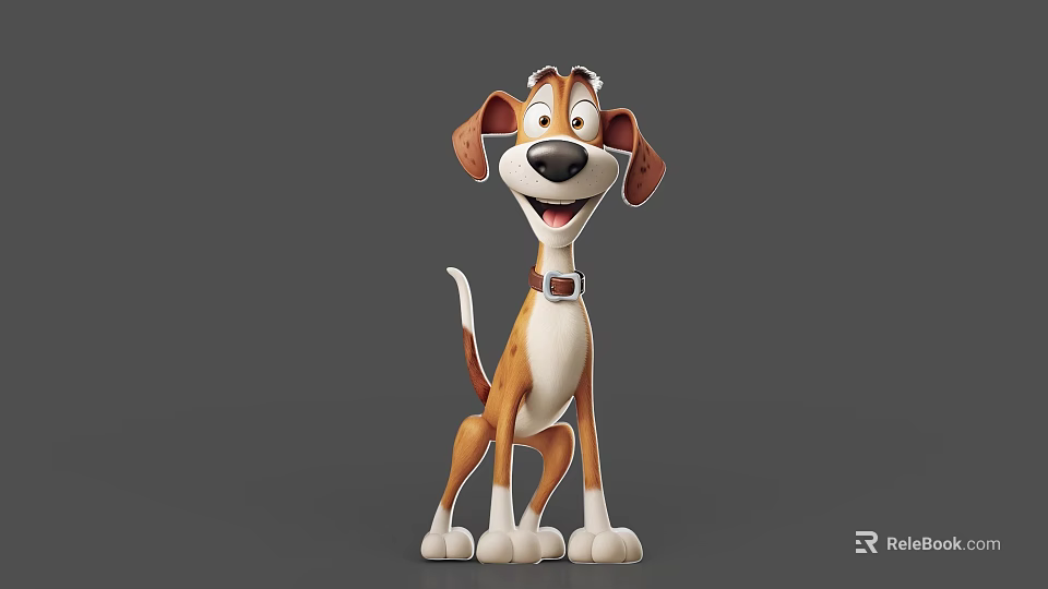 Animated Reptile 3D Model Character With Brown White Skin And Smiling Expression 3d model 