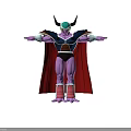 Horned Purple Humanoid Character And Armored Alien Creature With Red Cape