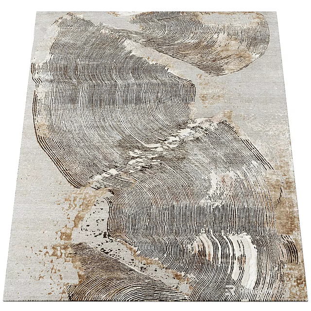 Square Rug With Abstract Textured Pattern In Neutral Tones For Modern Home Decor 3d model 