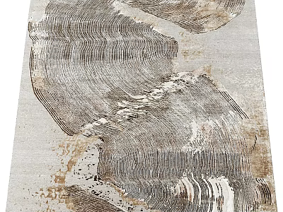 Square Rug With Abstract Textured Pattern In Neutral Tones For Modern Home Decor 3d model