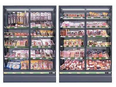 Shelf Display Rack Supermarket Refrigerator Freezer 3d model