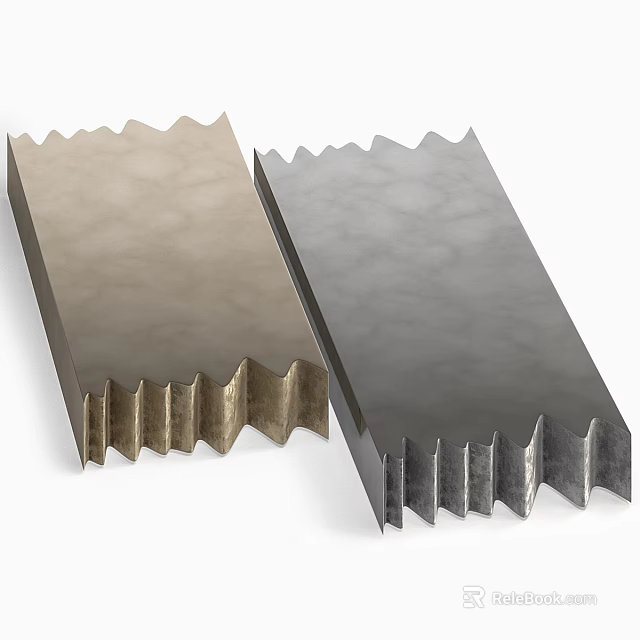 Modern Coffee Table With Metallic Silver And Gold Textured Surfaces 3d model