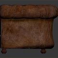 Vintage Brown Tufted Leather Sofa With Rolled Arms And Three Seats