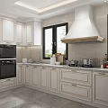 Modern Kitchen Interior Design With White Cabinets Sleek Countertop Window And Appliances