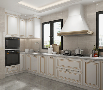 Jane European Kitchen Cabinet 3d model