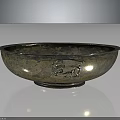 Vintage Bronze Decorative Bowl Furniture Accessory With Carved Animal Design And Sturdy Base