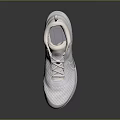 White Sports Sneaker With Mesh Upper Silver Side Accents And Modern Design For Daily Wear