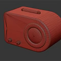 Red Vintage Radio With Yellow Handle Knobs And Shanghai China Dial Design