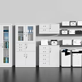 White Office Storage Cabinets With Glass Door Filing Units And Drawer Chests