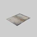 Square Abstract Carpet With Gray Blue Gold Tones For Modern Living Room Decor