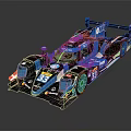Blue Racing Car With Sleek Aerodynamic Design And Number 38 On Dark Background