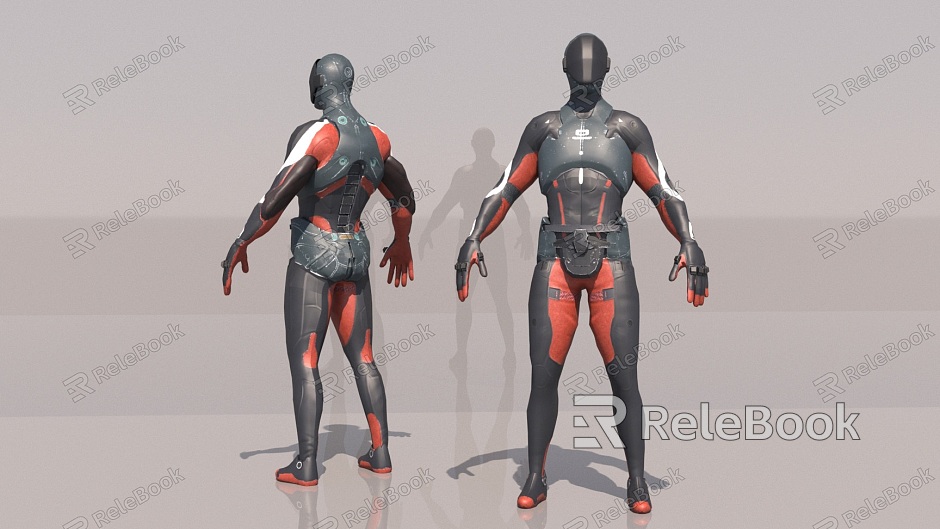 Cyberpunk Sci-Fi Police Future Warrior Bodyguard Game Movie Character model