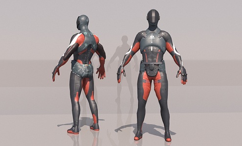 Cyberpunk Sci-Fi Police Future Warrior Bodyguard Game Movie Character 3d model