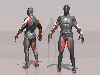 Cyberpunk Sci-Fi Police Future Warrior Bodyguard Game Movie Character 3d model
