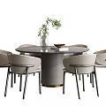 Modern Dining Table and Chair Combination 3d model