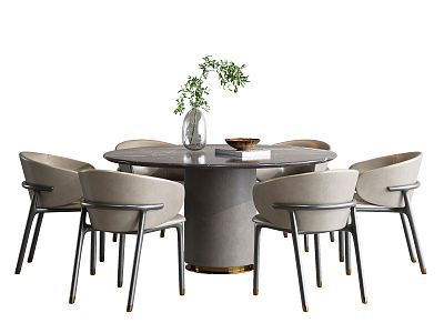 Modern Dining Table and Chair Combination 3d model