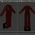 Burgundy Casual Clothing Set With Long Sleeve Top And Pants