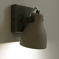 Modern Industrial Wall Sconce With Metal Base And White Shade For Home Lighting