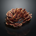Shiny Brown Hedgehog Resembling Pine Cone With Scales On Black Background 3d model