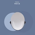 White Helmet With Transparent Visor On Blue Background With Circular Patterns 3d model
