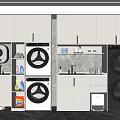 Bathroom Cabinet Rack With Stackable Washing Machine Dryer And Storage Cabinets In Modern Laundry Room