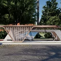 Modern Platform Metal Creative Modeling Bus Station 3d model