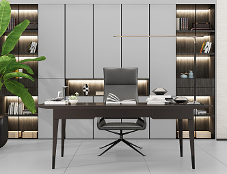 Modern Desk and Chair Desk Class Desk 3d model