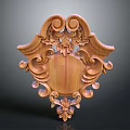 Ornate Wooden Carving Decorative Plaque With Scroll Patterns And Floral Details