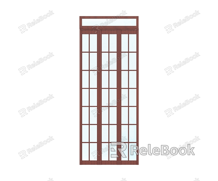 Glass Lattice Folding Door 3D Model model