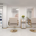 Modern Hair Salon Storefront With Glass Door Brick Wall And Stylish Signage