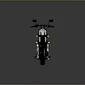 Classic Black Motorcycle With Black Seat Silver Exhaust And Reflective Surface