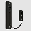 Black Door Chain Lock Security Device With Metal Chain And Latch