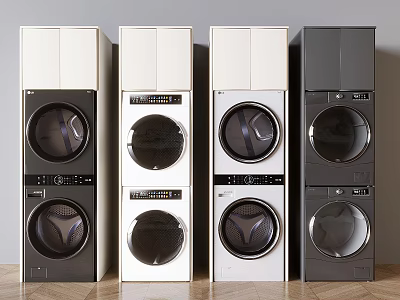 Modern Smart Washer Dryer Washing Machine Cabinet Storage Cabinet 3d model
