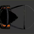 Black and Orange Sports Helmet With Mesh Design And Adjustable Straps
