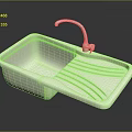 Modern White Kitchen Sink With Chrome Faucet And Grooved Draining Board