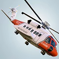 US Coast Guard Helicopter With Red White Orange Design 3d model