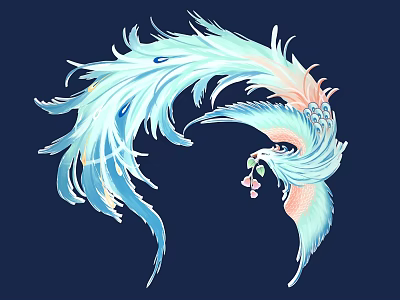 Colorful Phoenix Game and Movie Character With Flowing Feathers and Elegant Design 3d model