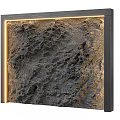 Textured Modern Background Wall With LED Strip Lights And Dark Frame