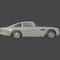 Classic Silver Two Door Vintage Car With Round Headlights And Front Grille