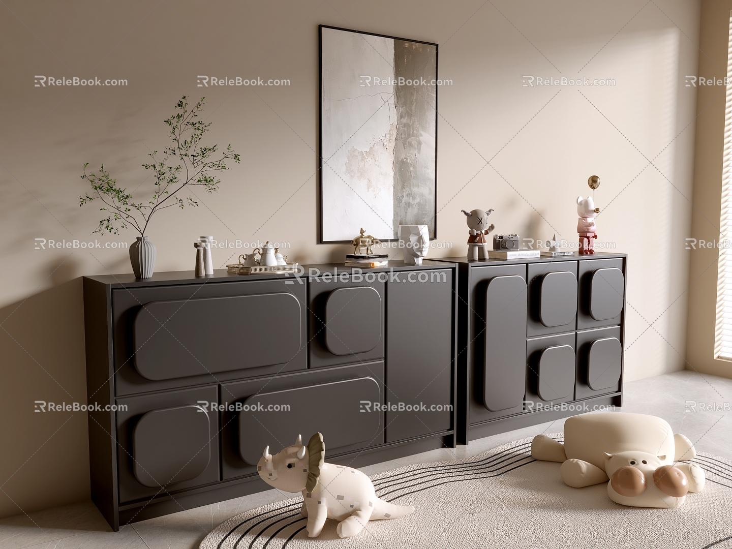 Modern Black Cabinet Whole Cabinet Sideboard Cabinet Balcony Cabinet Locker Entrance Cabinet Bucket Cabinet Side Cabinet Bookcase 3d model