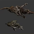 Armored Medieval Man On Horseback With Spear In Dynamic Action Pose