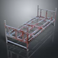 Rusty Metal Bed Frame With Simple Structure Silver Red Rust And Dark Background Reflection 3d model