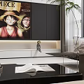 Modern Living Dining Room Interior With Sofa TV Wall And Decorative Plants