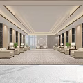 Modern Luxury Business Reception Desk Area With Comfortable Sofas And Elegant Interior Design
