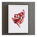 Vibrant Lips Figure Painting With Colorful Tones And White Framed